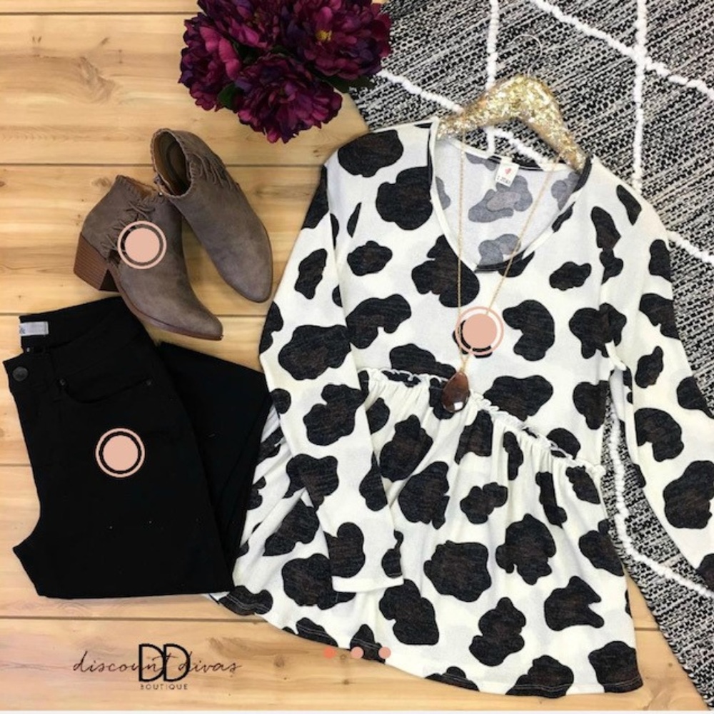 NWT ANIMAL PRINT BABYDOLL TOP